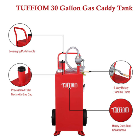 TUFFIOM 20/30/35 Gallon Portable Fuel Storage Tank with Wheels