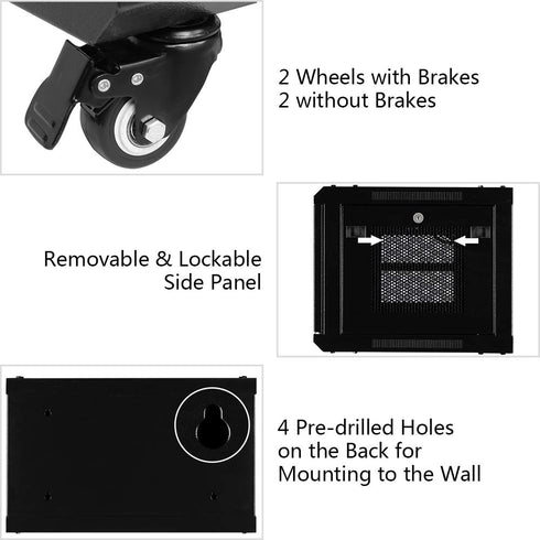 TUFFIOM 19in Casters Network Cabinet Enclosure