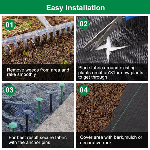 TUFFIOM Weed Barrier Landscape Fabric Outdoor Ground Cover