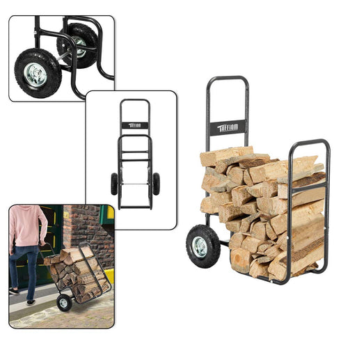 TUFFIOM Firewood Log Cart with Rolling Wheel
