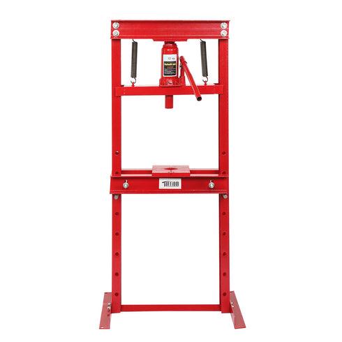 TUFFIOM 12-Ton Hydraulic Shop Press with Press Plates Adjustable Working Table Height