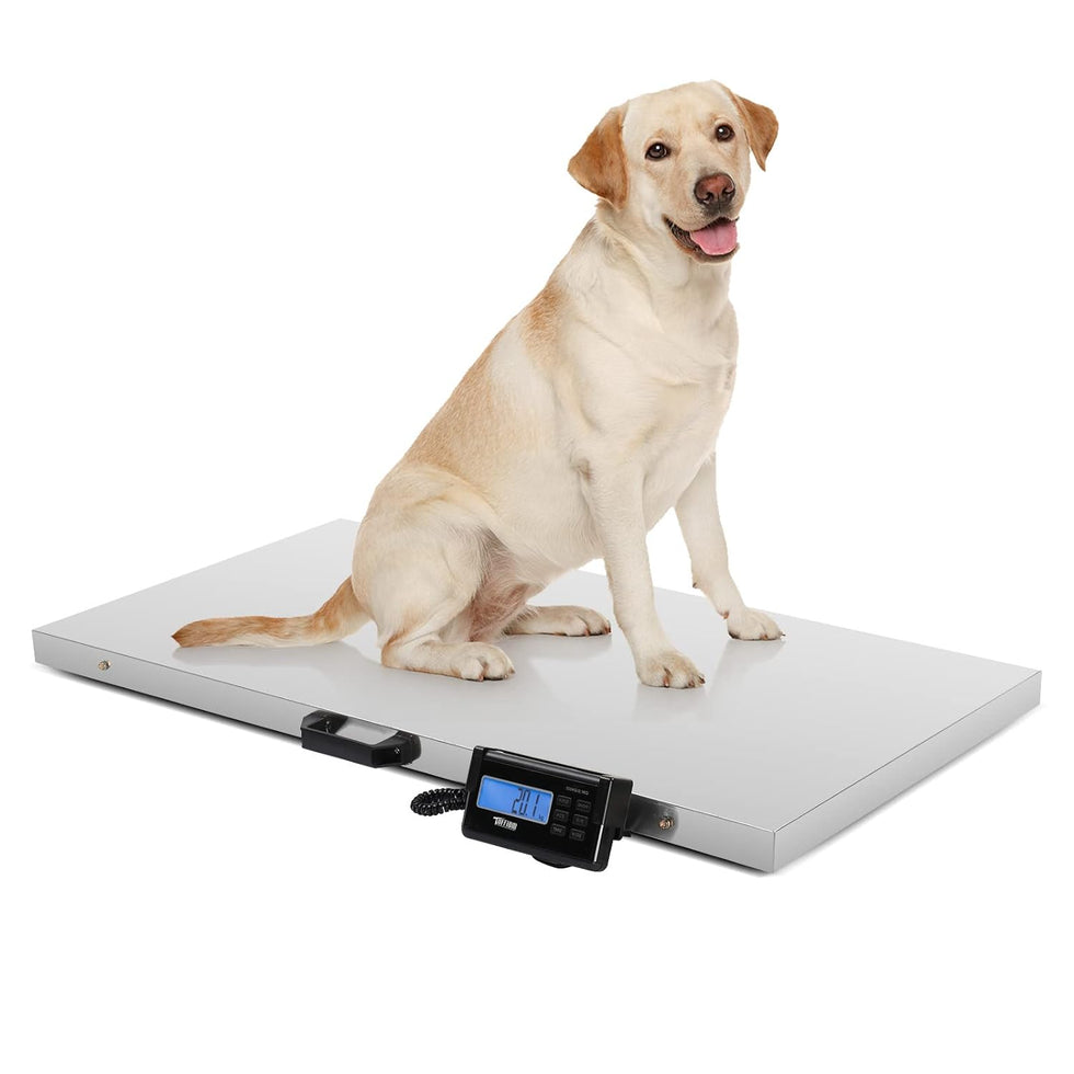 Dog Scale Rails TUFFIOM 1100Lbs Pet Scales Electronic Stainless Steel Platform Heavy D ...